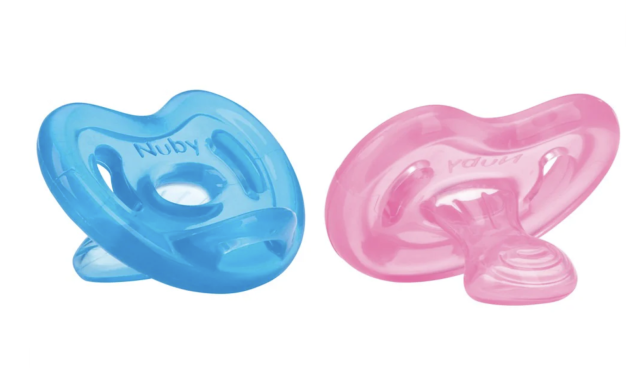 Nuby napp silicone classic orthodontic 0-6mån 1-pack rosa eller blå