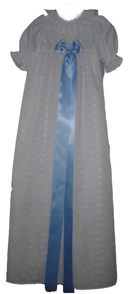 Dopklänning 06-10354 ljusblå eller rosa band