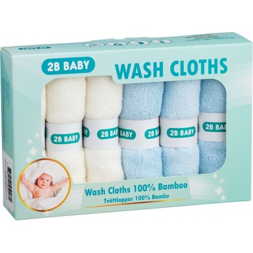 2B Baby tvättlappar bambu 6-pack blå