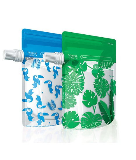 Cherub baby matpåsar 10-pack blå/grön