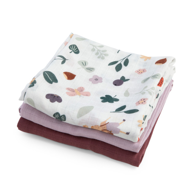 Sebra muslinfilt pixie land 3-pack 75x75cm