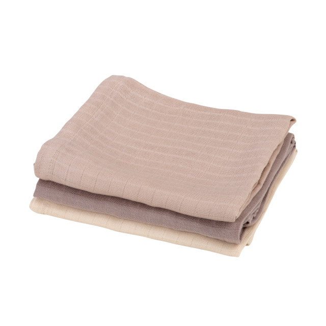 Sebra muslinfilt moonlight beige 3-pack 75x75cm