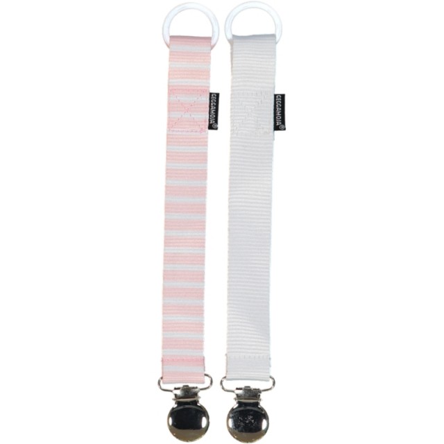 Geggamoja napphållare pink/white 2-pack