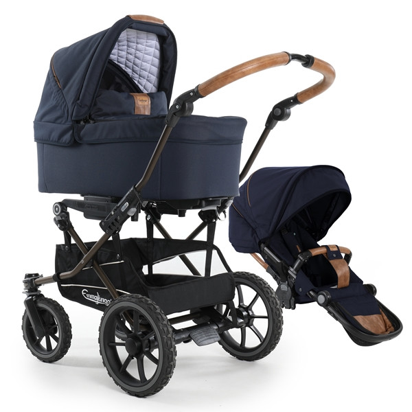 Emmaljunga 2023 alu s duovagn outdoor navy chassi coffee