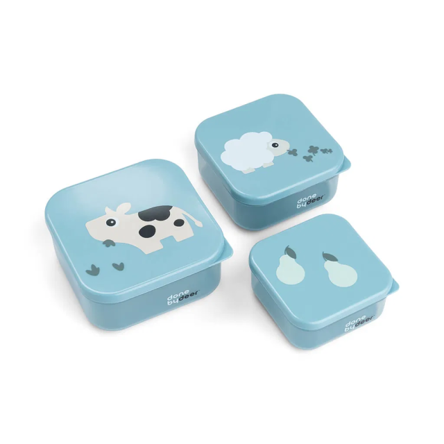 Done by deer snack box 3-pack tiny farm blue