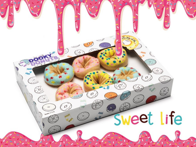 Dooky strumpor donut tutti-frutti 3-par