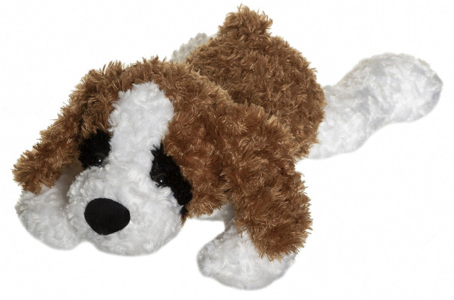 Teddykompaniet gosedjur liggande hund vit/brun 60cm