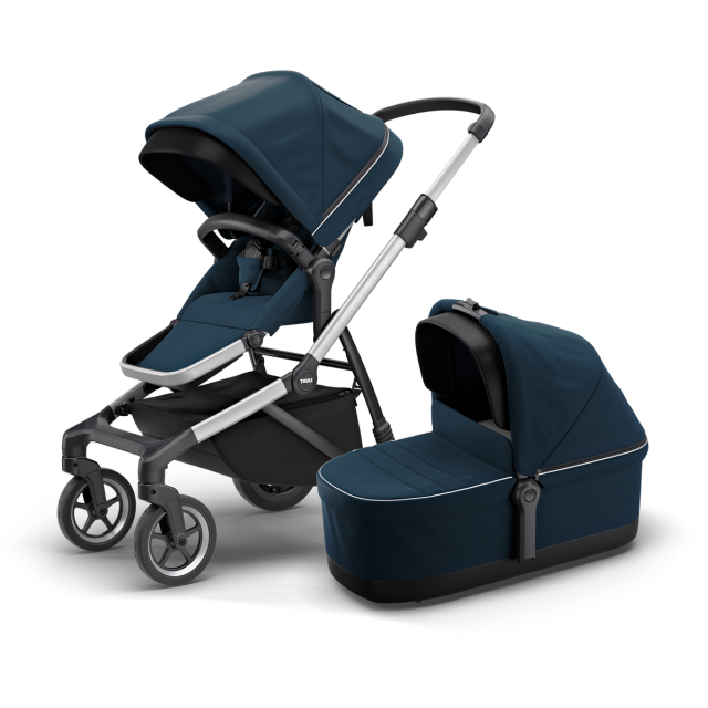 Thule sleek duovagn aluminium/navy blue