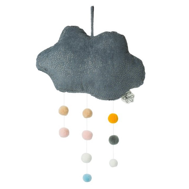 Picca loulou cloud corduroy grey with pompoms