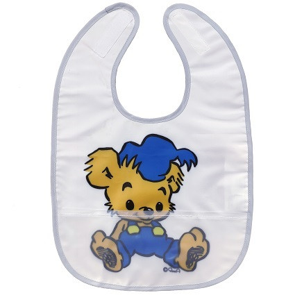 Rätt start bamse haklapp vit/grå