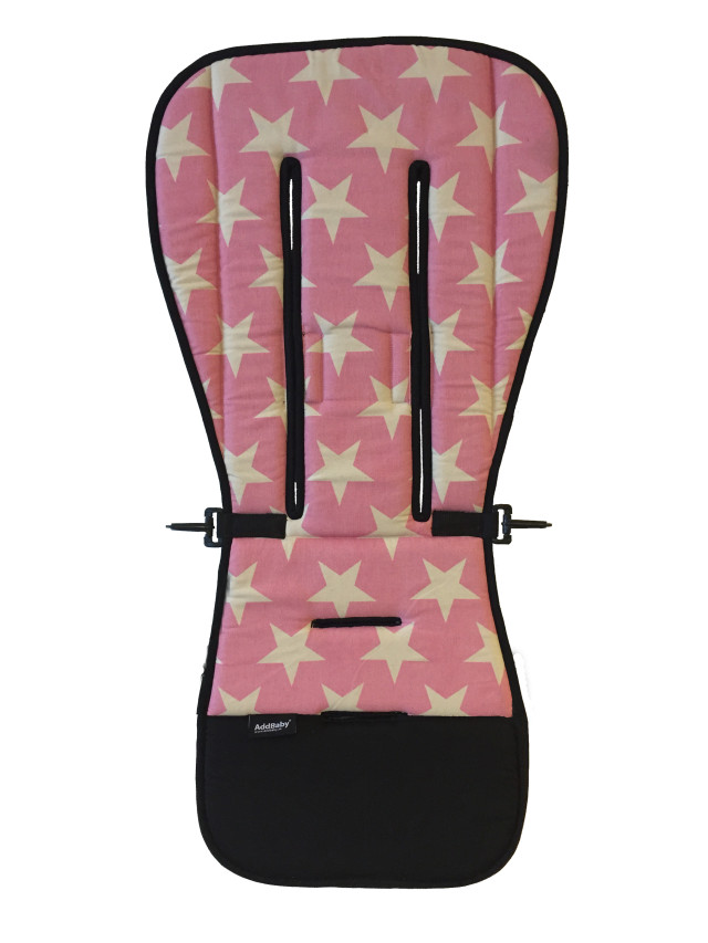 Add baby vändbar sittdyna stars pink