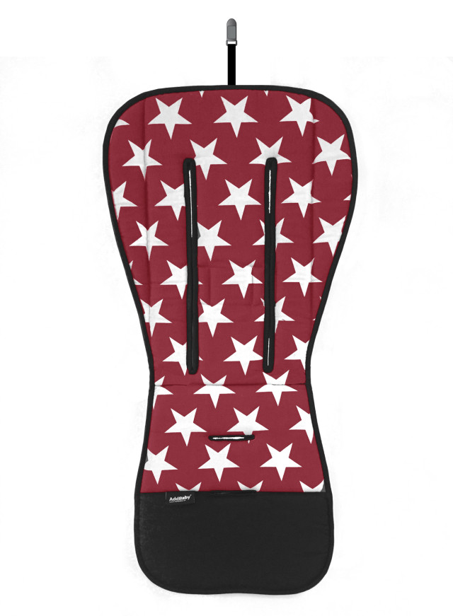 Add baby vändbar sittdyna stars red