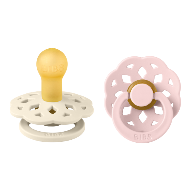 Bibs napp boheme latex 0-6mån ivory/blossom 2-pack