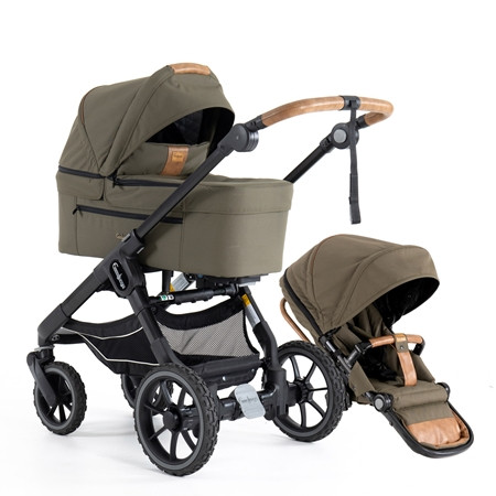 Emmaljunga 2023 NXT90 select duovagn outdoor olive, välj mellan 3 olika chassin