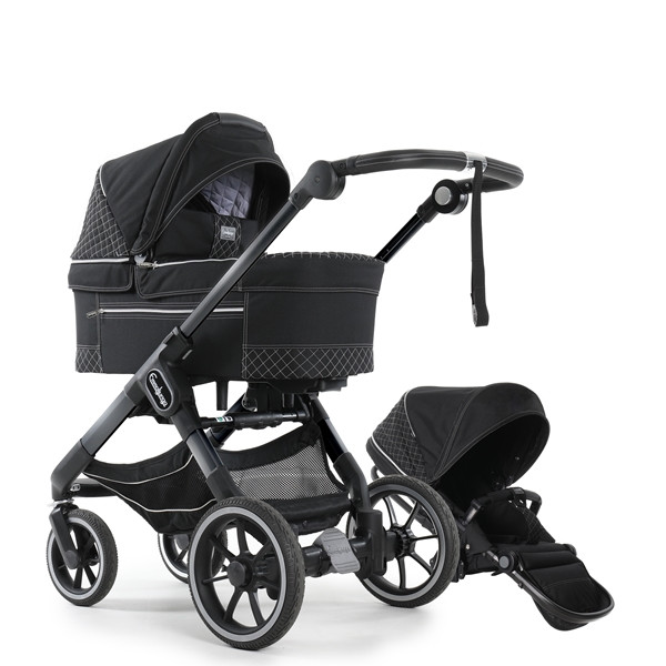 Emmaljunga 2023 NXT90 De Luxe duovagn crystal black, välj mellan 3 olika chassi