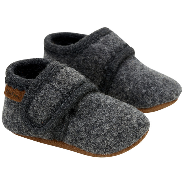 En fant baby wool slippers dark grey melange