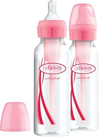 Dr brown nappflaska options+ smal hals 250ml 2-pack rosa