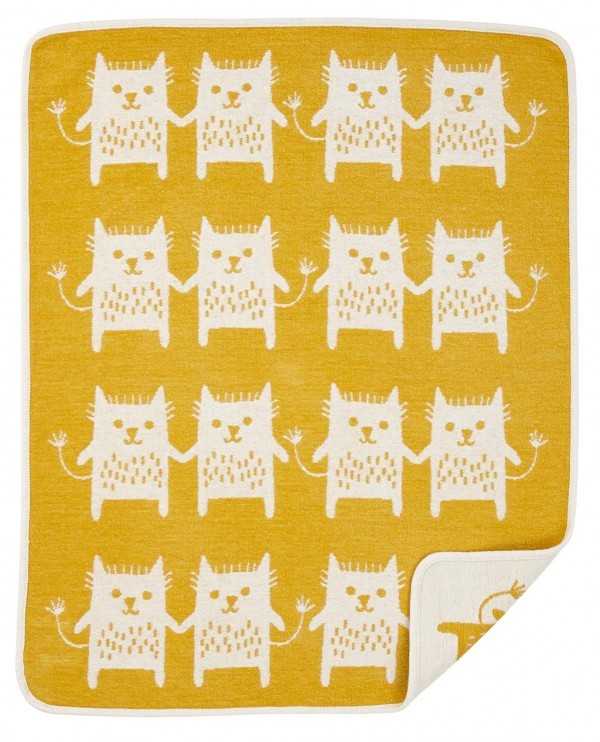 Klippan yllefabrik filt chenille little me yellow 70x90 cm