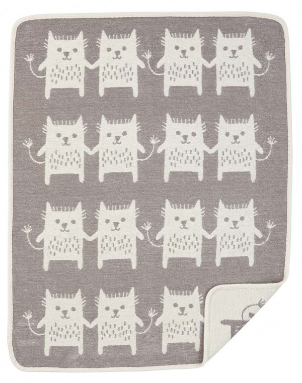 Klippan yllefabrik filt chenille little me grey 70x90 cm 