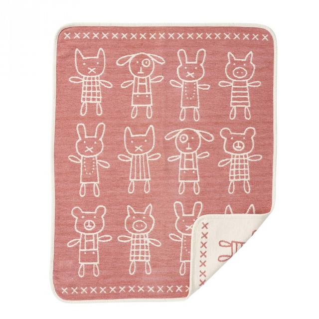 Klippan yllefabrik filt chenille hug rosa 70x90 cm