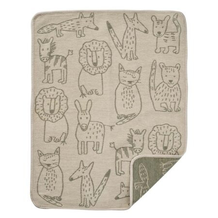 Klippan yllefabrik filt chenille buddies khaki 70x90cm