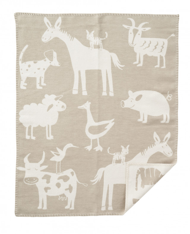 Klippan yllefabrik filt borstad bomull farm grey 70x90cm