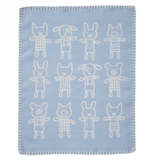 Klippan yllefabrik filt snutte borstad bomull hug blue 34x40 cm 