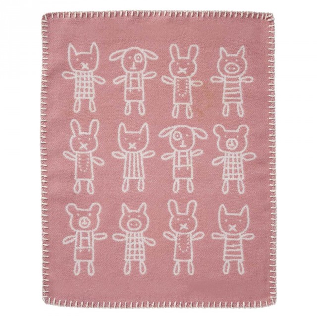 Klippan yllefabrik filt snutte borstad bomull hug pink 34x40 cm 