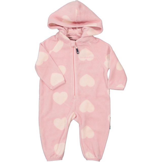 Geggamoja overall flecce pink heart