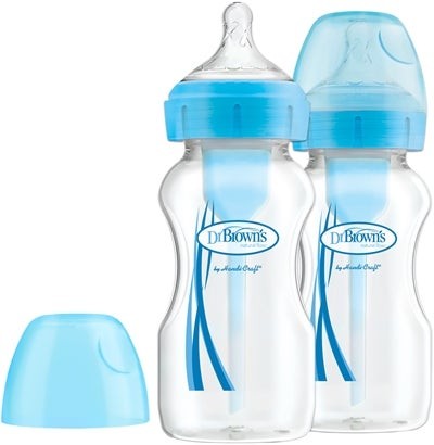 Dr brown nappflaska options+ wideneck 270ml 2-pack blå