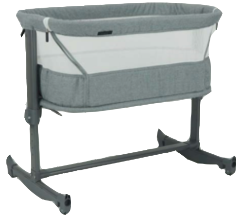 2me bedside crib grå