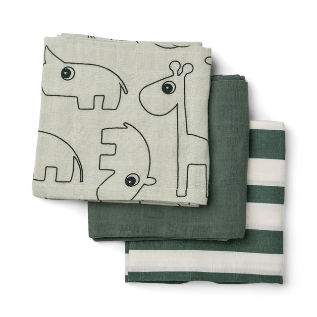 Done by deer burp deer friends green 3-pack 70x70cm