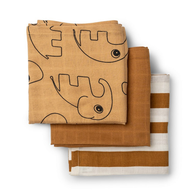 Done by deer burp deer friends mustard 3-pack 70x70cm