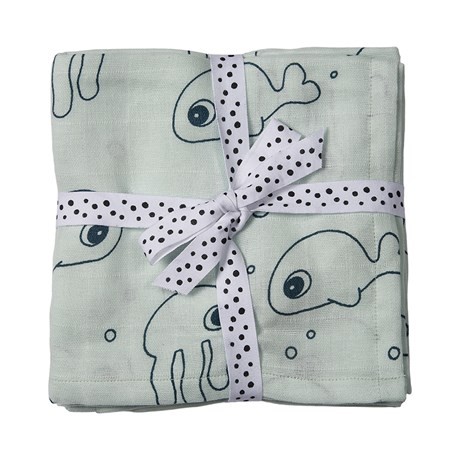Done by deer swaddle sea friends blue 2-pack 120x120 cm