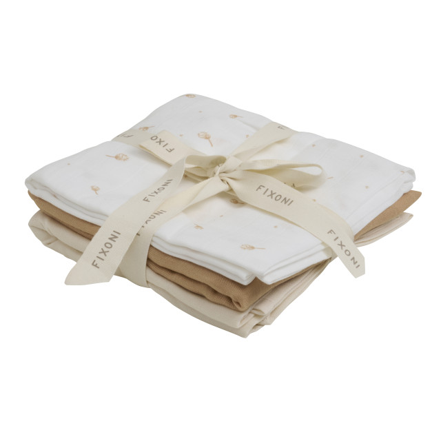 Fixoni muslinfilt coconut milk 65x65cm 3-pack