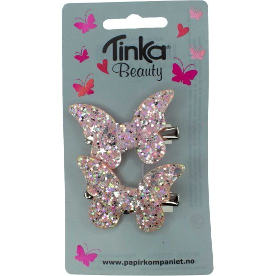 Tinka hårclips fjäril glitter