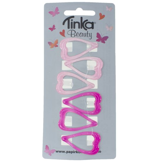 Tinka hårclips hjärtan ljusrosa/mörkrosa