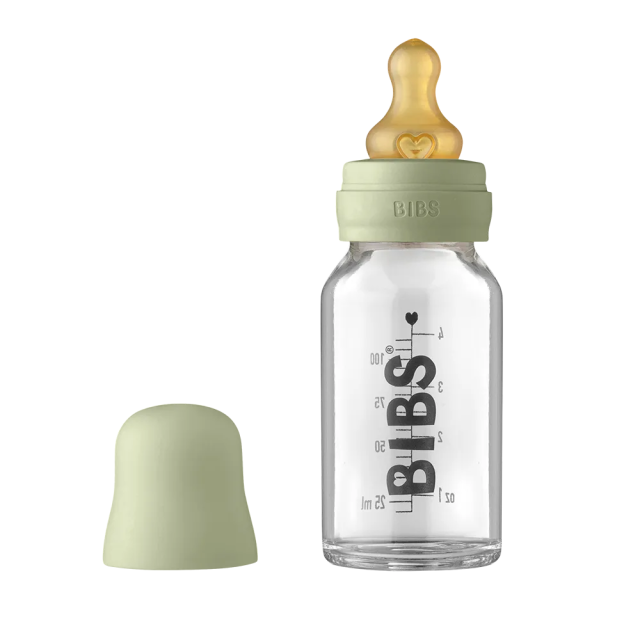 Bibs nappflaska glas latex 110ml sage