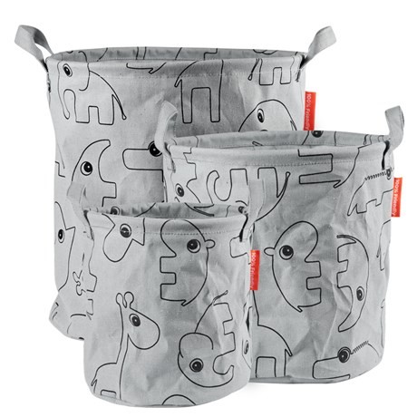 Done by deer förvaringskorg contour grey 3-pack