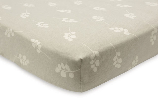 Jollein formsytt underlakan spjälsäng twig olive green