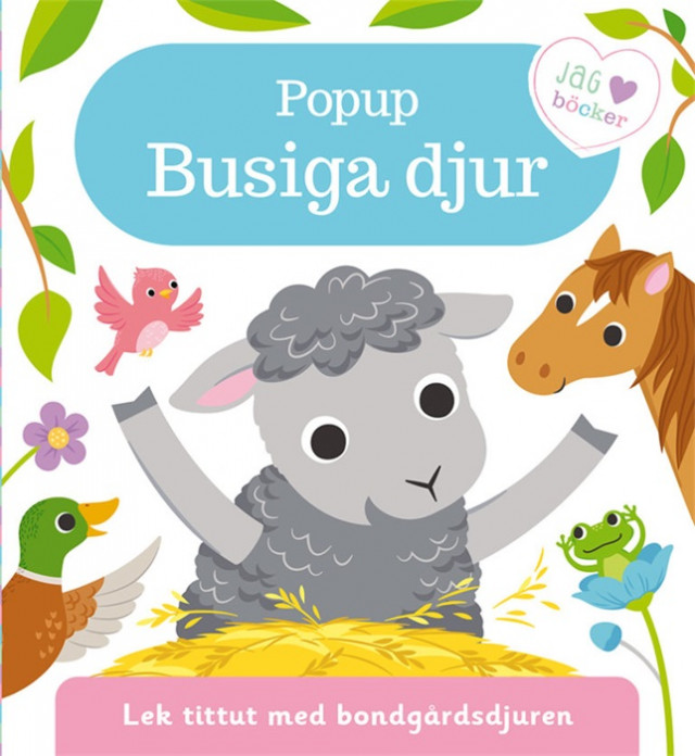 Pop-up busiga djur. Titt-ut bok med bondgårdsdjur