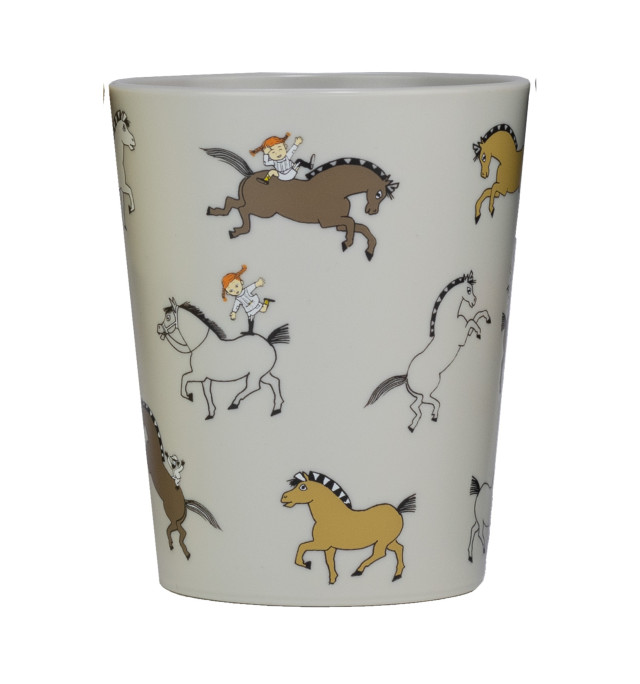 Rätt start pippi tumblermugg cirkus grå