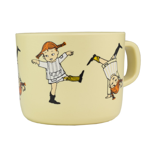 Rätt start pippi mugg med handtag cirkus gul