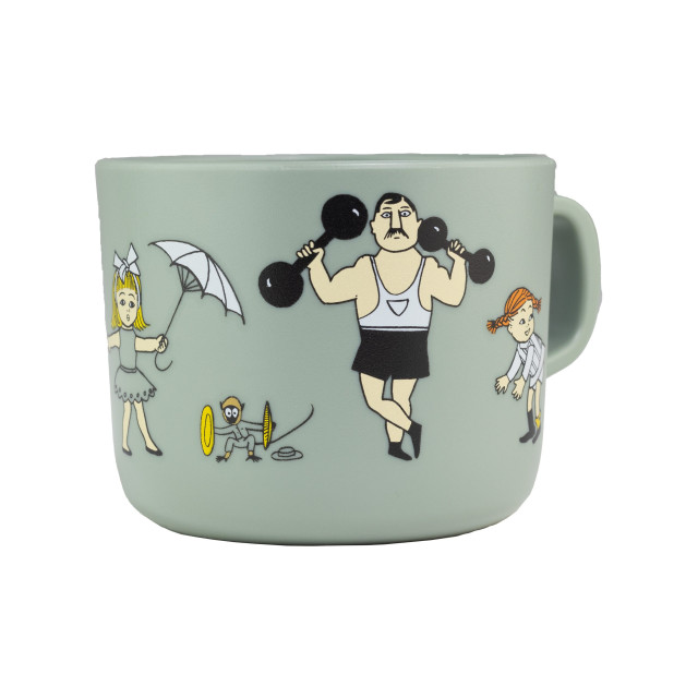 Rätt start pippi mugg med handtag cirkus grön