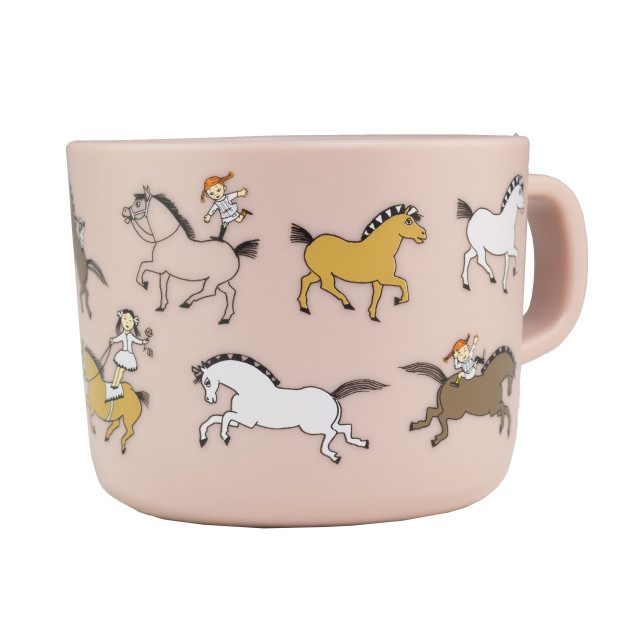 Rätt start pippi mugg med handtag cirkus rosa