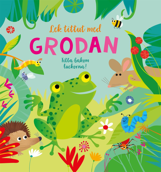 Lek tittut med grodan. Bok med flikar