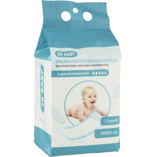 2b baby skötbordsunderlägg 12-pack