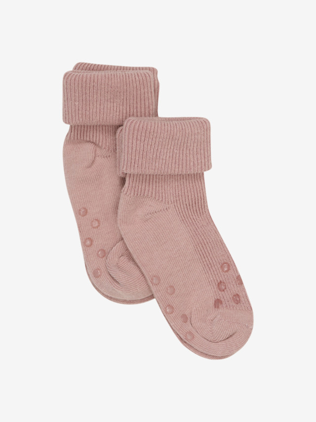Minymo strumpor med halkskydd rose cloud 2-pack