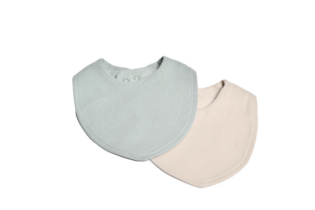 Mini dreams bib slät grön/sand 2-pack