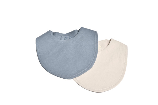 Mini dreams bib slät blå/sand 2-pack